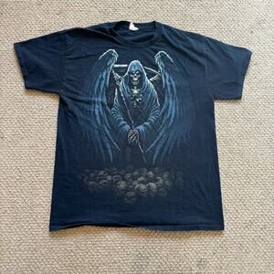 Y2k grim reaper skulls shirt